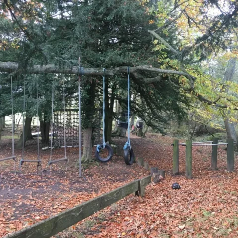 Outdoor adventure play area at Powburn